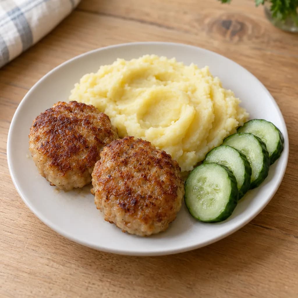 Куриные котлеты с картофельным пюре